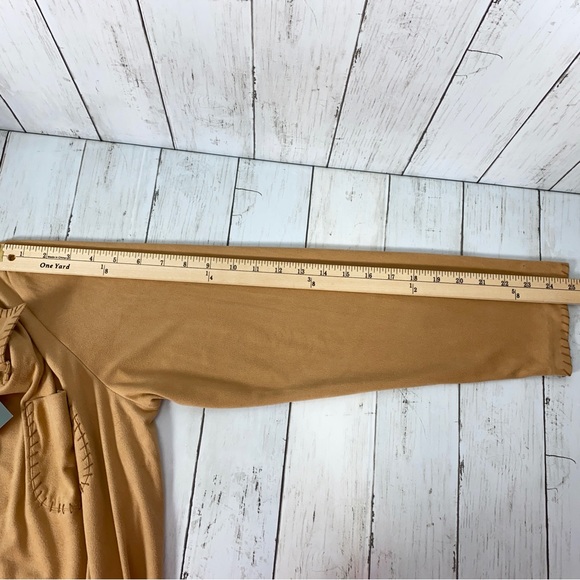 Jessica Holbrook Women Maxi Skirt Set Size L Camel Brown Butter Suede Outfit 2PC - Picture 12 of 13